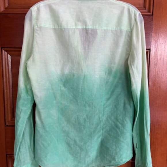 Green Ombre Theory Buttoned Long Sleeved Dress Shirt M - Picture 3 of 8